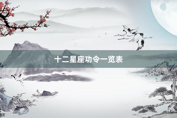 十二星座功令一览表